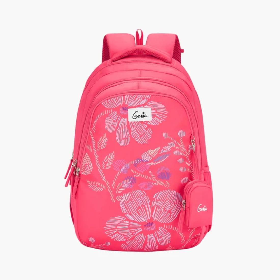 Genie Sprinkle 36L Pink 4 Compartment School Backpack With Premium Fabric