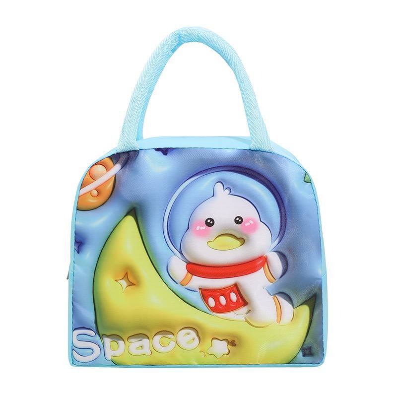 Crackles Cartoon Print Insulated Lunch Box Bag || Men Women and Kids || Bags for School, Picnic, Work, Carry Bag for Lunch Box || Easy Carry Lunch Bag, Random Color and Prints