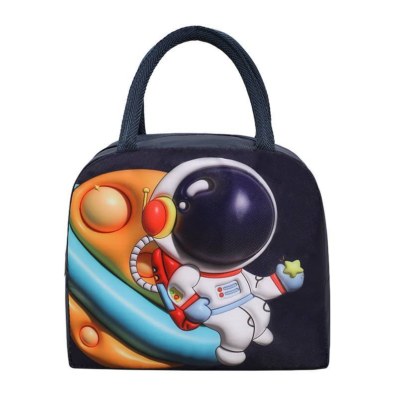 Crackles Cartoon Print Insulated Lunch Box Bag || Men Women and Kids || Bags for School, Picnic, Work, Carry Bag for Lunch Box || Easy Carry Lunch Bag, Random Color and Prints