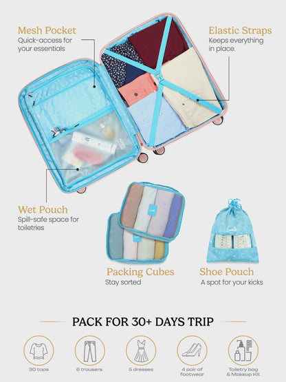 Scarlett Hard Luggage Genie Trolley Bag | 3pc set