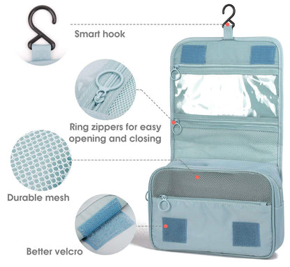 Travel Hanging Toiletry Bag – Large Capacity Waterproof Cosmetic &amp; Shower Organizer