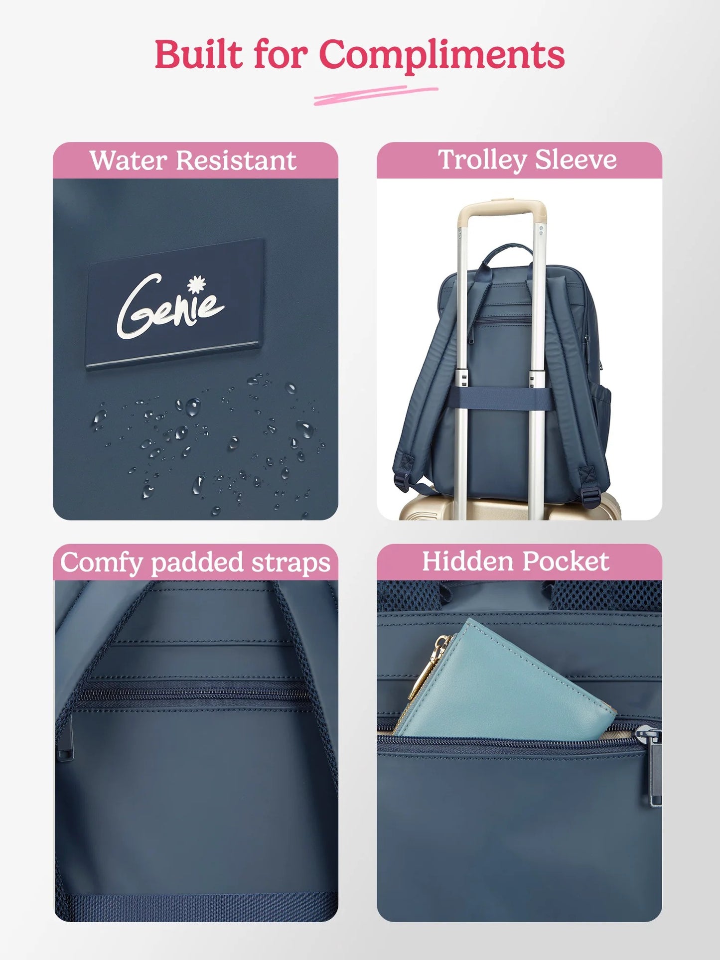 Cipher 27 L Navy Blue Formal Backpack Laptop Sleeve