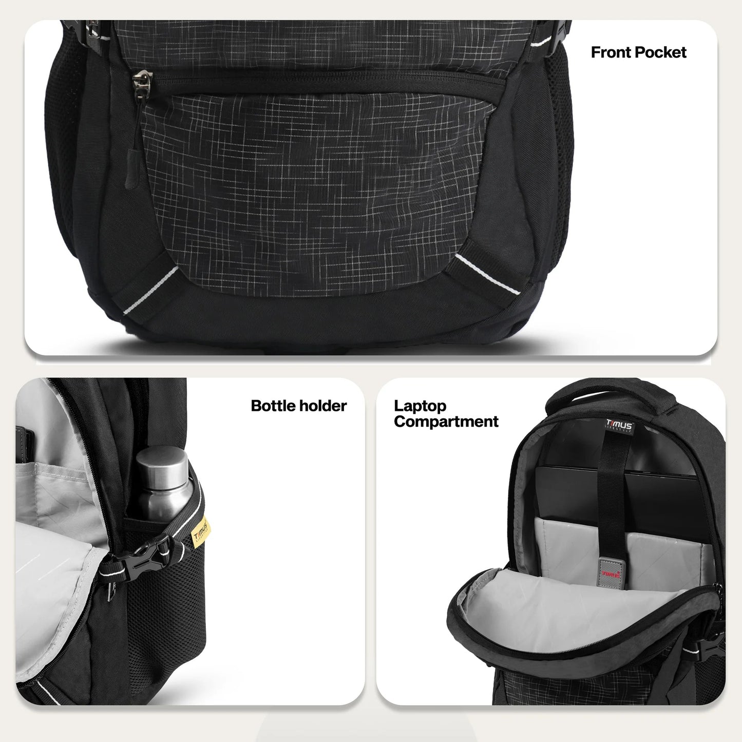 Timus Movo 25L Laptop Backpack with Rain Cover – Lightweight