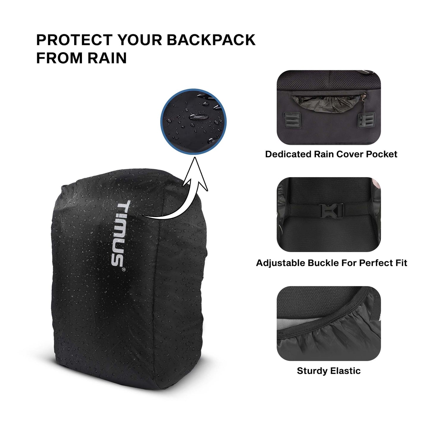 Timus Movo 25L Laptop Backpack with Rain Cover – Lightweight