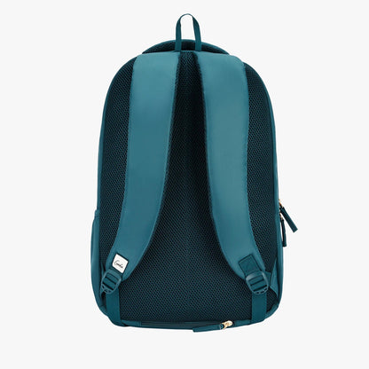 Glow 36L Black Laptop Backpack With Raincover (Black & Dark Green)