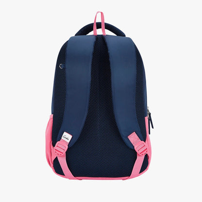 Genie Lilac 27L  School Backpack (Navy Blue & Dark Green)