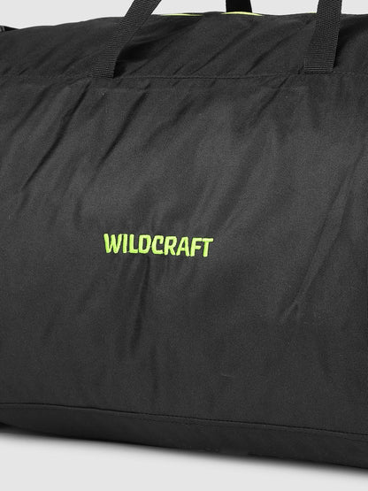 Wildcraft Power Duffle Large Travel Duffel – Solid Black, 1 Main Compartment + 2 Side Pockets