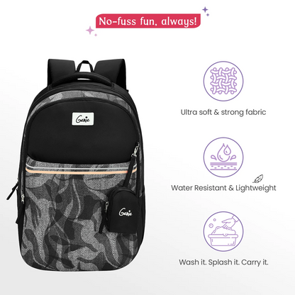 Genie Zuri 40L Black Laptop Backpack With Raincover