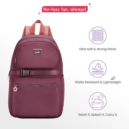 Genie Maple 21L Wine College Backpack With Laptop Sleeve