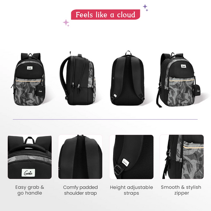 Genie Zuri 40L Black Laptop Backpack With Raincover