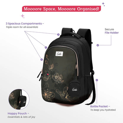 Genie Twinkle 36L Black School Backpack