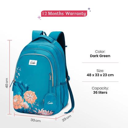 Genie Lovelace 36L Dark Green School Backpack