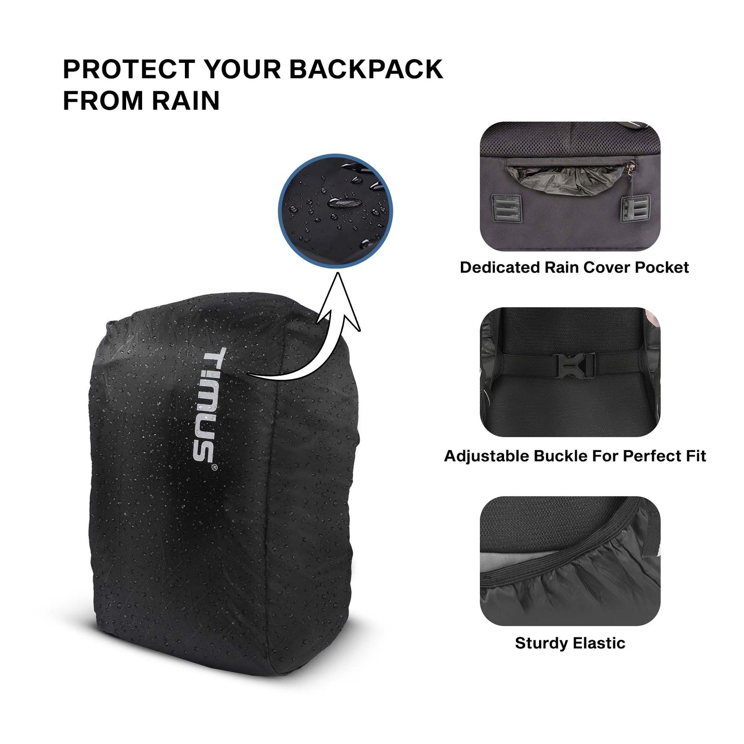 Timus Movo 25L Laptop Backpack with Rain Cover – Lightweight