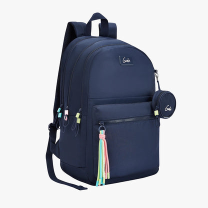 Genie Sleek 28L Navy Blue Laptop Backpack With Raincover
