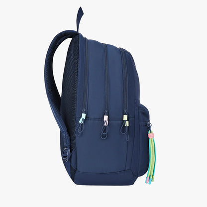 Genie Sleek 28L Navy Blue Laptop Backpack With Raincover