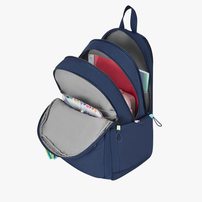Genie Sleek 28L Navy Blue Laptop Backpack With Raincover