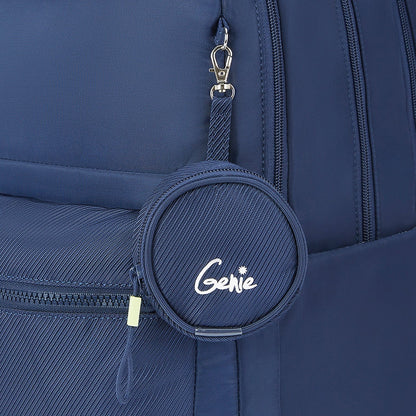 Genie Sleek 28L Navy Blue Laptop Backpack With Raincover