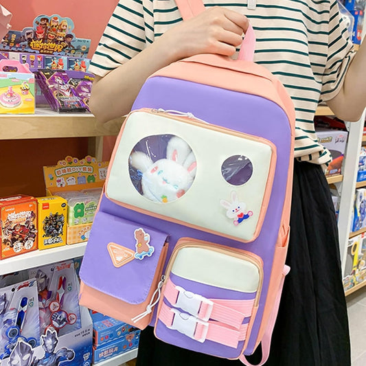 Cute Girls School Backpack Set – Large Capacity, Waterproof & Lightweight | 5 PC COMBO