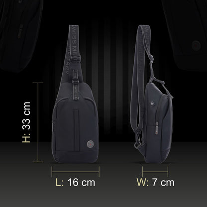 Black Men & Women Shoulder Bag LUCAS Secure Sling Bag – Swiss Military