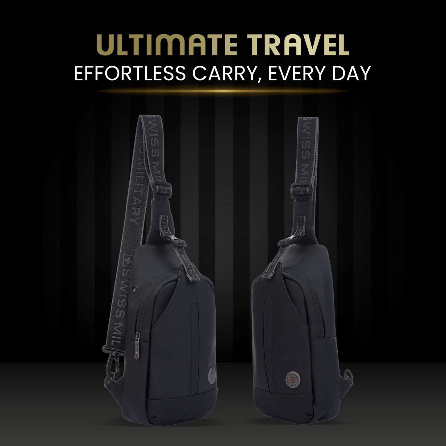 Black Men & Women Shoulder Bag LUCAS Secure Sling Bag – Swiss Military