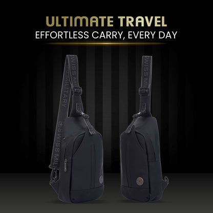 Black Men & Women Shoulder Bag LUCAS Secure Sling Bag – Swiss Military