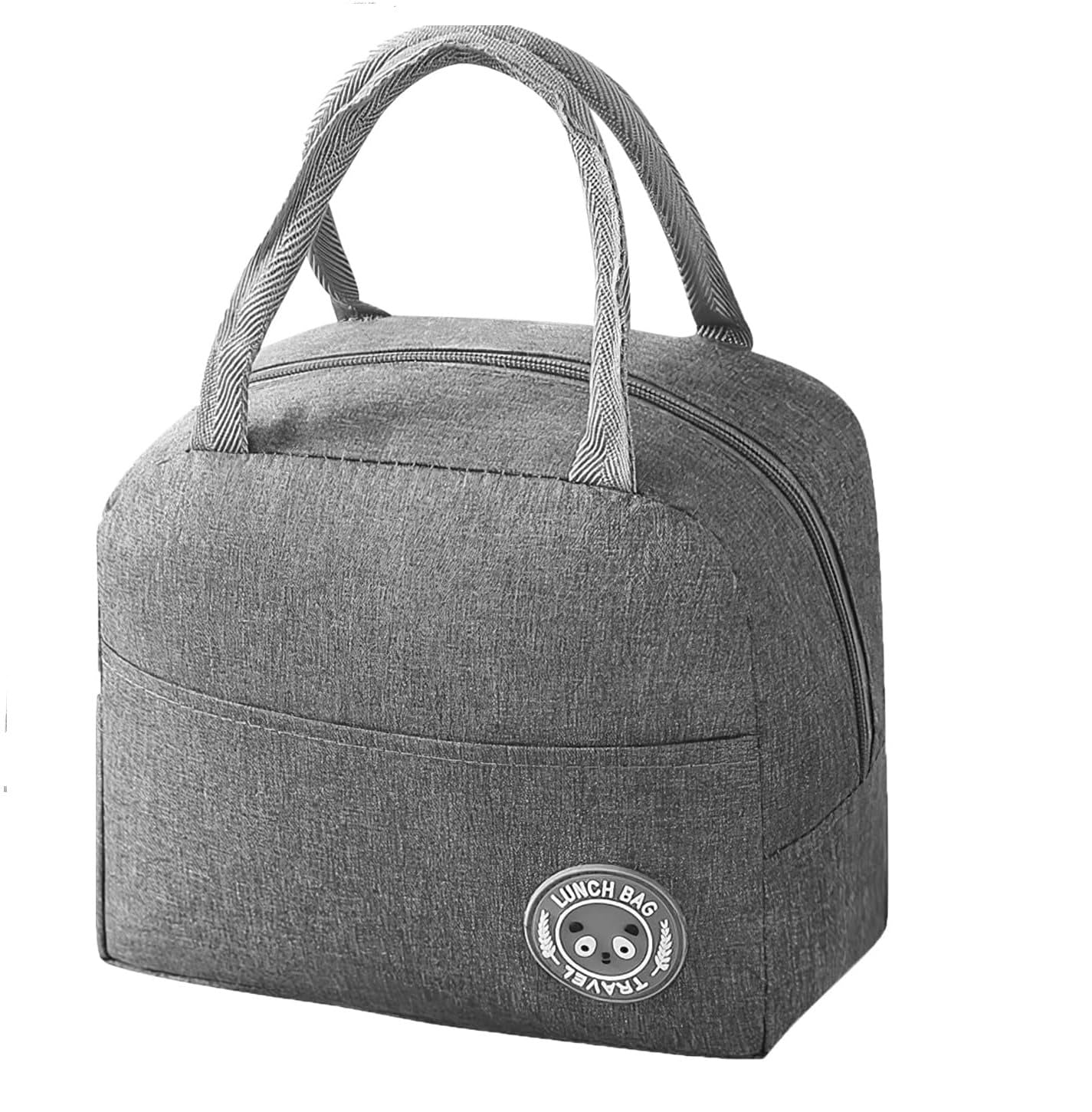 Insulated Lunch Bag for Women Men, Small Portable Reusable Lunch Cooler Tote Bag, Leakproof Thermal Lunch Box for Work, School, Office, Travel (Gray)