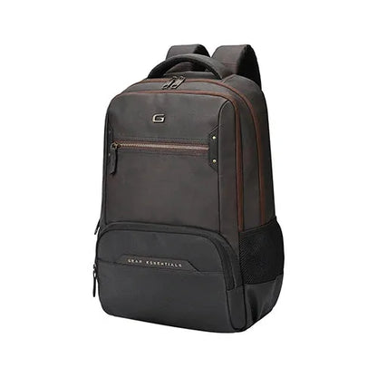 Gear Quantum 3 Anti-Theft Faux Leather Backpack 29L with Raincover – Brown Black