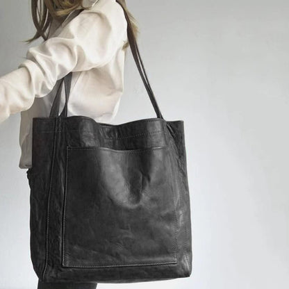 Women PU Leather Shoulder Bag – Large Handbag, Soft Crossbody Purse, Casual Tote Bag for Work, Travel, Shopping & Daily Use – Black