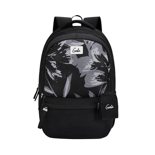 Genie School Backpack For Girls |19 In-40 Ltr with Laptop Sleeve, Rain Cover and Three Compartments with Padded Shoulders |Best for Books,Stationery,Lunch Box & Essentials