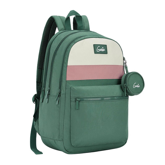 Genie Essence Casual Backpack For Girls |18 In-27Ltr with Laptop Sleeve, Rain Cover and Three Compartments