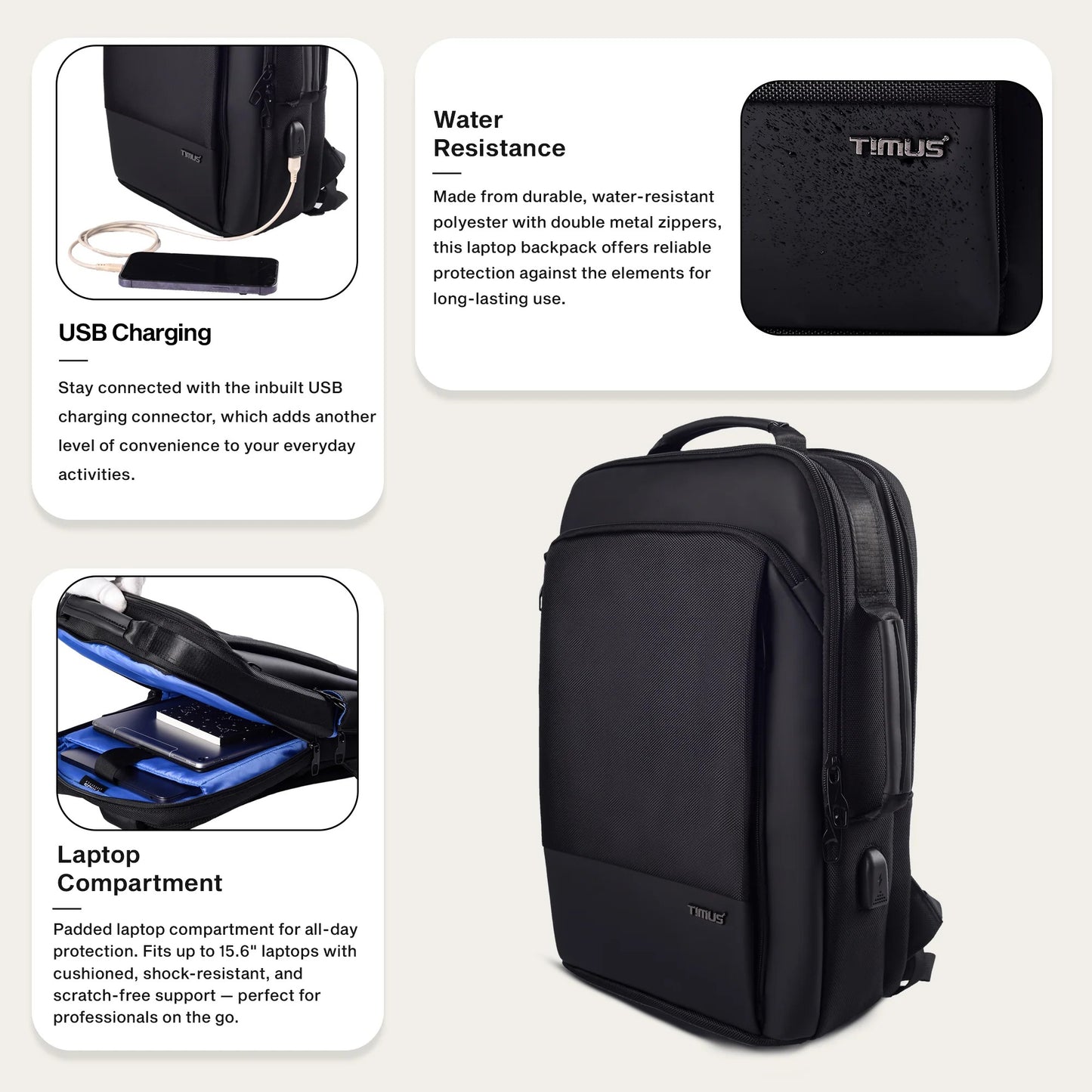 Timus Paris Professional Laptop Backpack