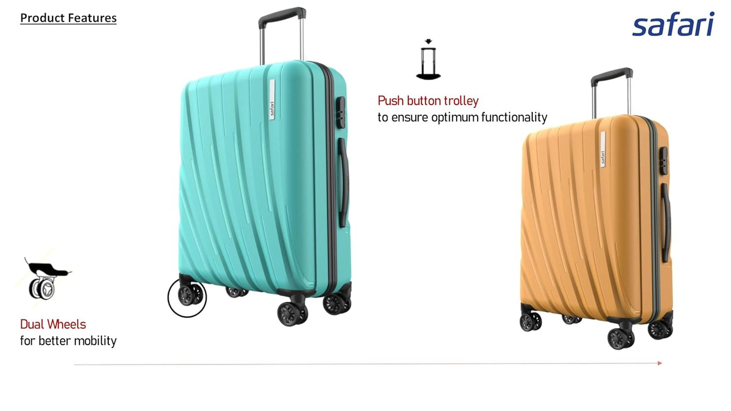 Safari Polyproplyene Hard Shell Cairo 8 Wheels, 5 Years Warranty