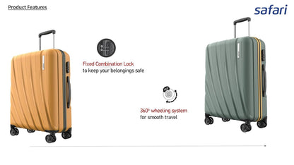Safari Polyproplyene Hard Shell Cairo 8 Wheels, 5 Years Warranty