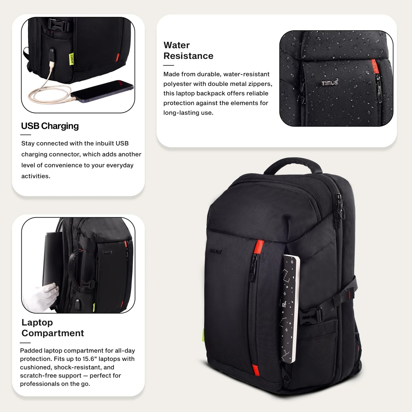 Timus London Professional Laptop Backpack