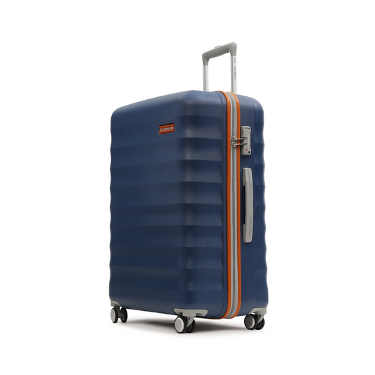 Striker Dark Blue Hard Trolley Bag (Small & Large) with TSA Lock & 8 Spinner Wheels