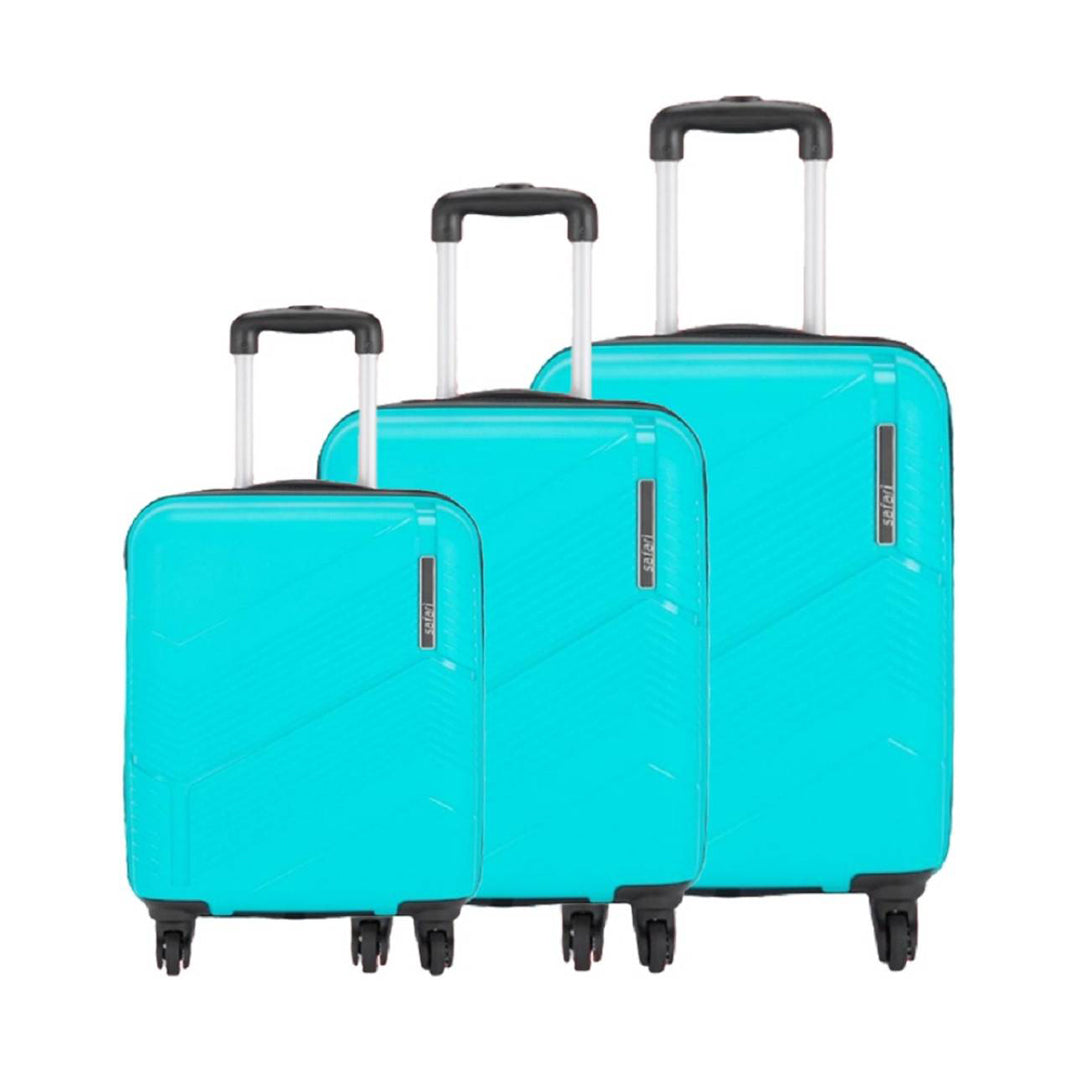 Safari Carter Hard-Sided Polypropylene 5 Years Warranty Luggage Set of 3 Trolley Bags