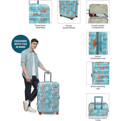 Uppercase JFK Eco Hard Shell Luggage Trolley, Suitcase for Men and Women