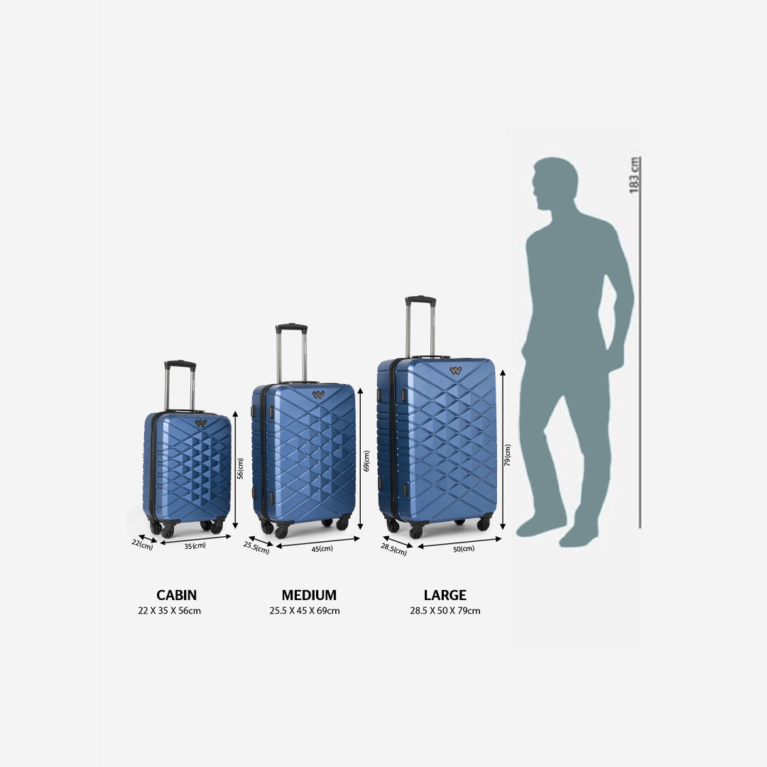 Wildcraft Saiph Hard Trolley Suitcase (12711) -Blue