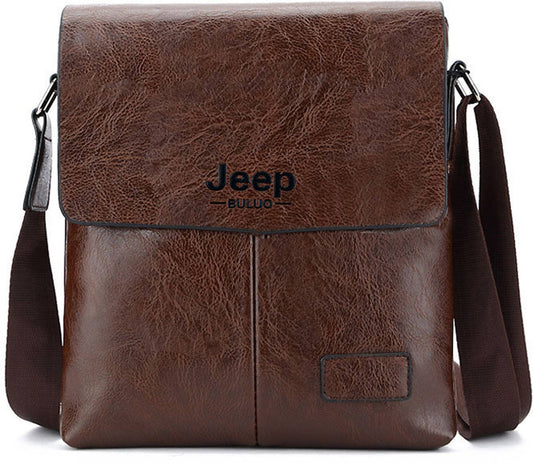 Jeep BULUO Man Leather Messenger Bag Male Cross Body Shoulder Business Bags For Men