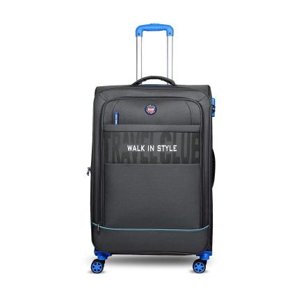 Travel Club Black 8 Wheeler Soft Check-in Trolley Bag