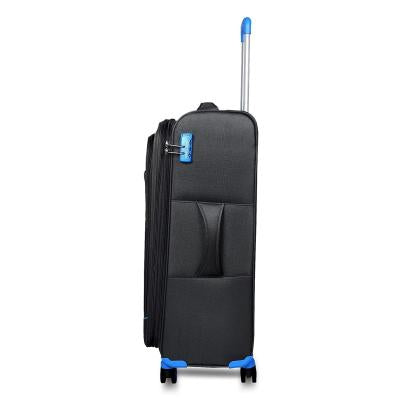 Travel Club Black 8 Wheeler Soft Check-in Trolley Bag