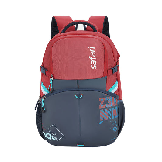 Safari Expand 9 Laptop and Raincover School Backpack - Red