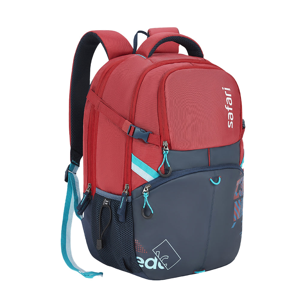 Safari Expand 9 Laptop and Raincover School Backpack - Red