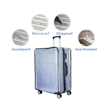 PVC Transparent Trolley Bag Cover Waterproof/Dustproof Suitcase Cover for Hard Luggage with Zip