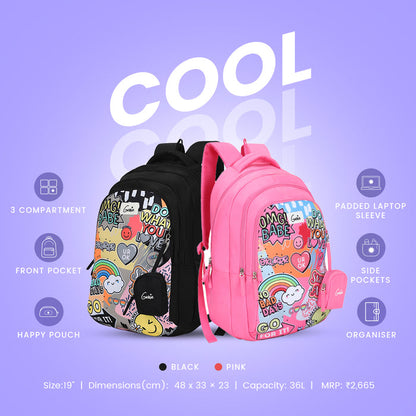 Genie Cool School Backpack - Black