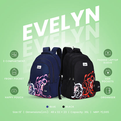 Genie Evelyn School Backpack - Black