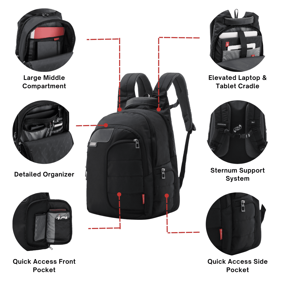 Harissons Vervo 40L Premium Executive Laptop Backpack With 18 Unique Features (15.6")