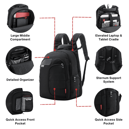 Harissons Vervo 40L Premium Executive Laptop Backpack With 18 Unique Features (15.6")