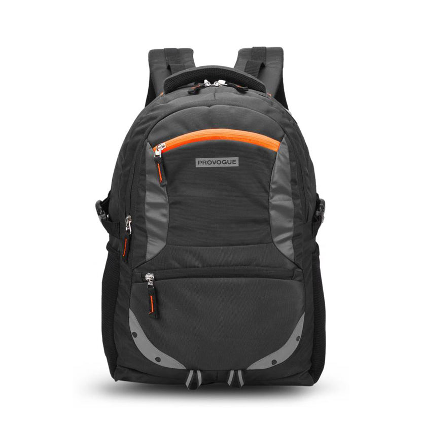 PROVOGUE  Large 35 L Laptop Backpack Spacy unisex backpack with rain cover and reflective strip  (Black)