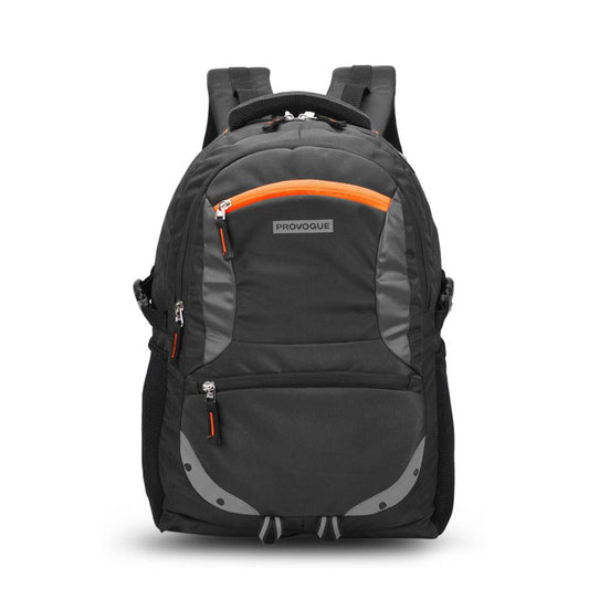 PROVOGUE  Large 35 L Laptop Backpack Spacy unisex backpack with rain cover and reflective strip  (Black)